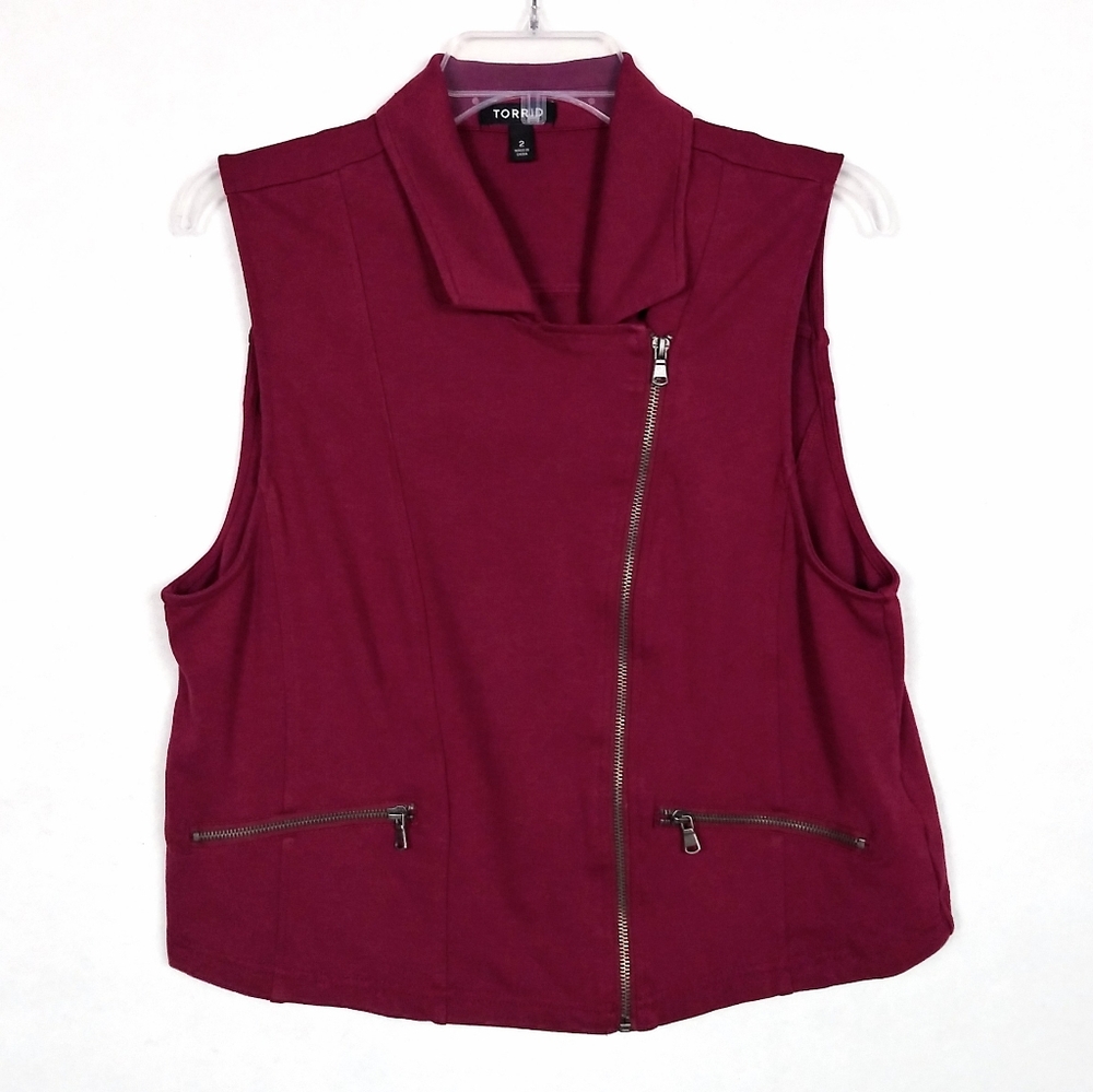 Torrid Moto Zip Vest Size 2 Cropped
